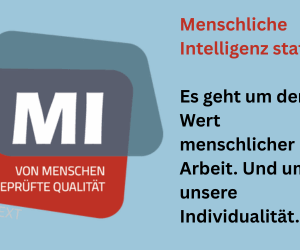 Texte mit menschlicher Intelligenz. Statt KI